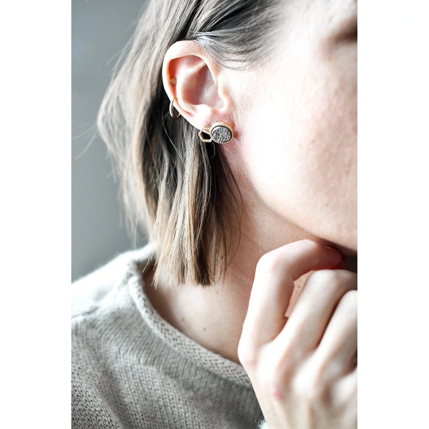 Druzy Stud Earrings