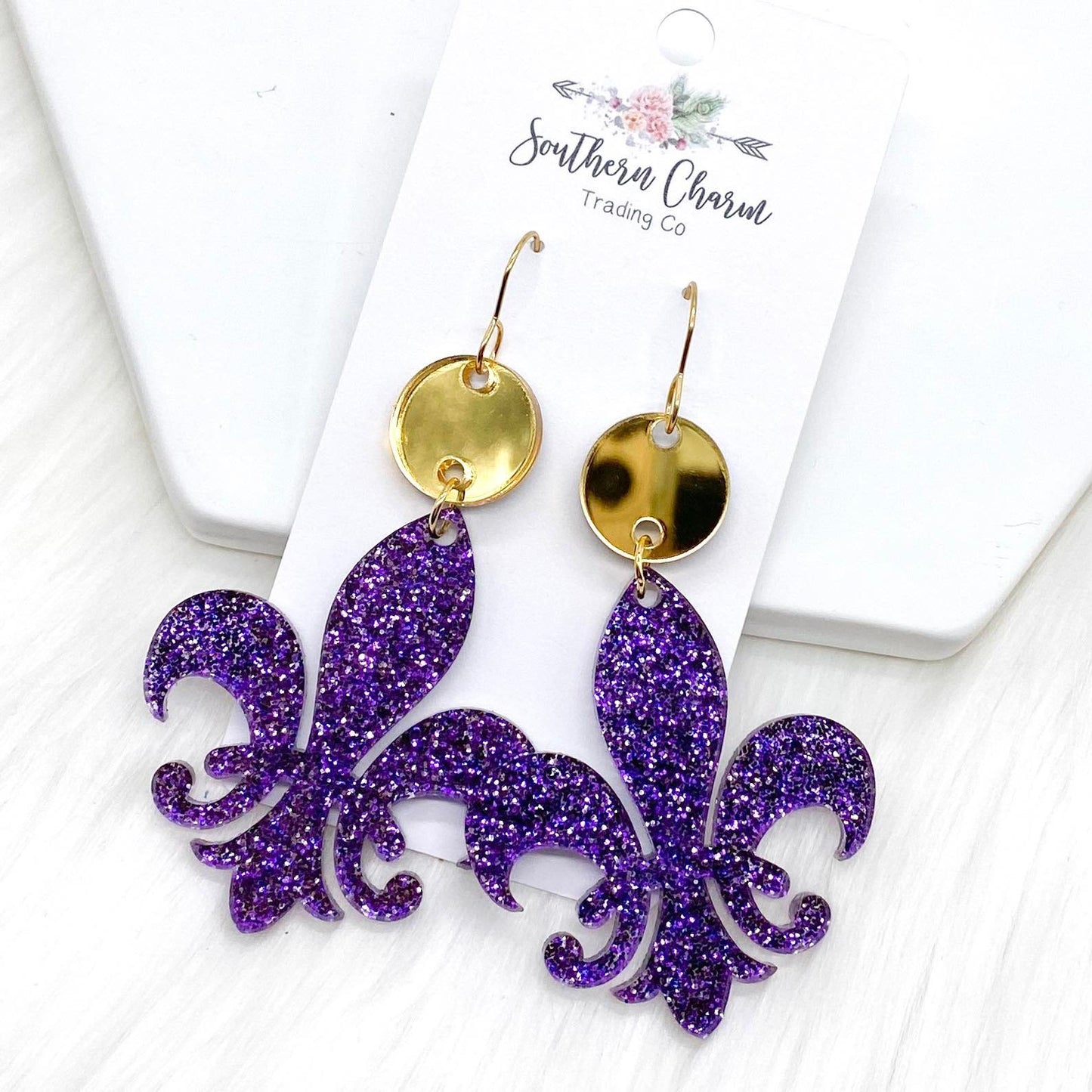 Fleur de Lis Acrylic Dangles