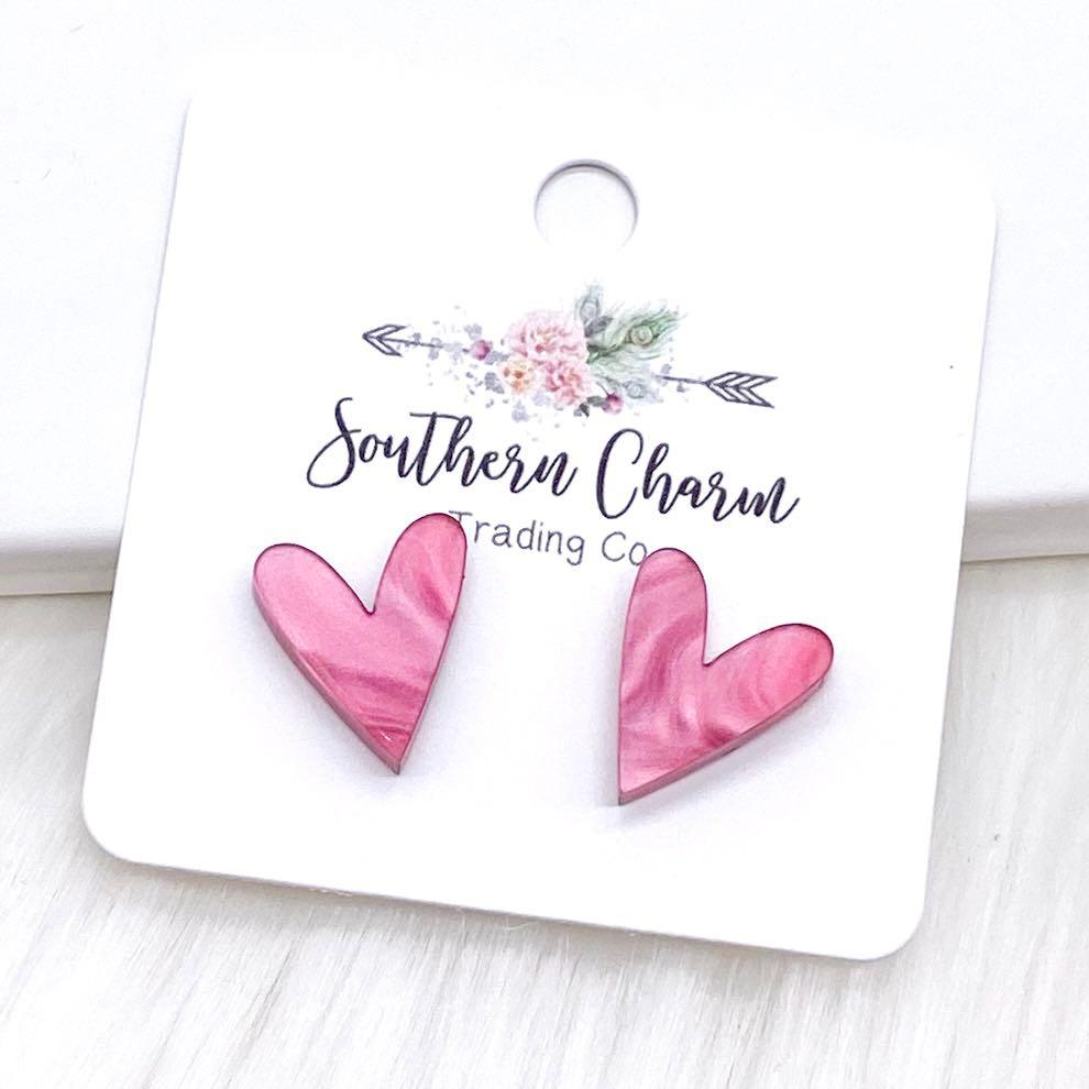 Acrylic Heart Studs