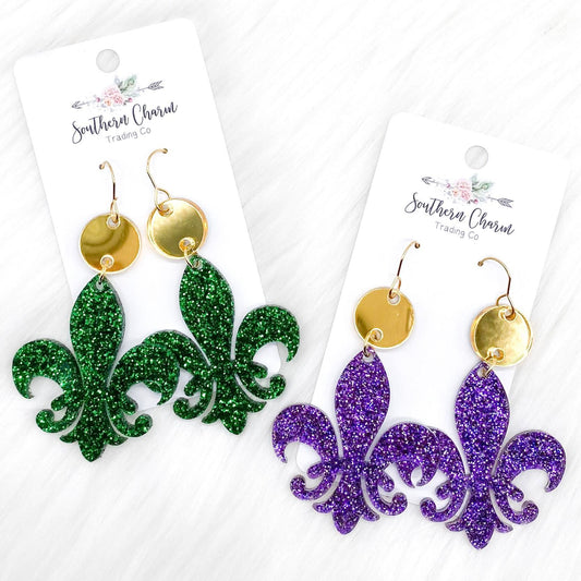Fleur de Lis Acrylic Dangles
