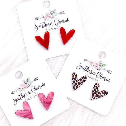 Acrylic Heart Studs