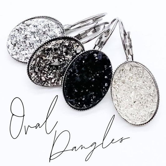 Oval Druzy Dangles