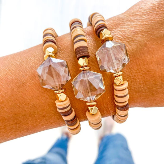 Crystal Heishi Bracelets