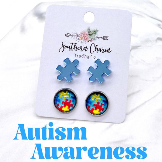 Mirror Puzzle & Autism Awareness Earrings